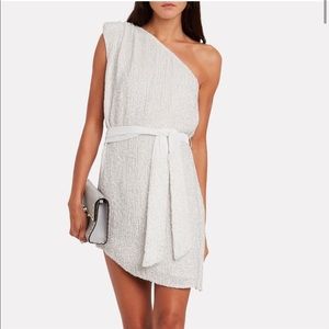 Retrofete Ella One shoulder white sequin dress